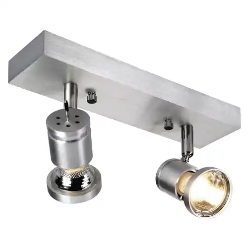 Top-Preis SLV ASTO II Wand- und Deckenleuchte, alu brushed, 2xGU10 Spot, max. 75W