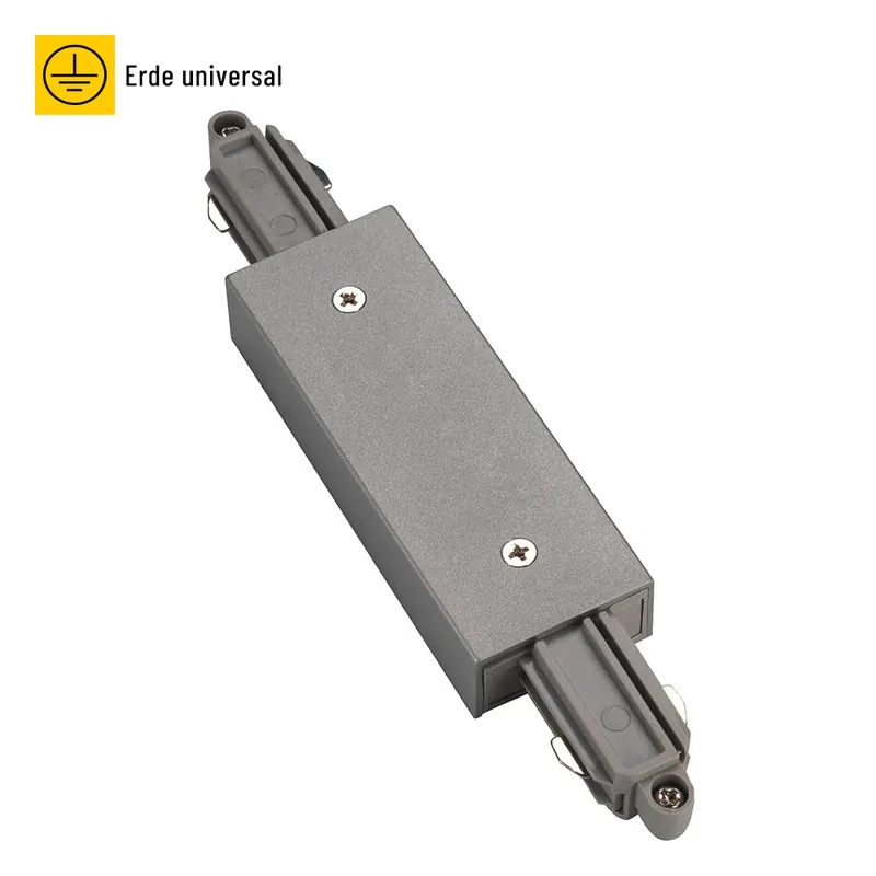 SLV Längsverbinder mit Einspeisemöglichkeit (Mitteleinspeiser) für 1-Phasen Aufbauschiene HV-Stromschiene silbergrau Saisonangebot