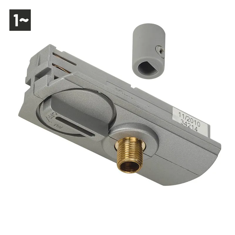 Neuheit SLV 1-Phasen Pendelleuchtenadapter silbergrau inkl. Zugentlastung und Gewindestück