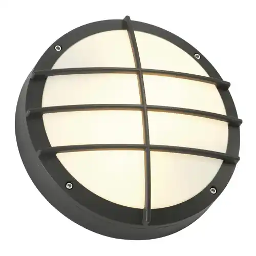 SLV BULAN GRID Wandleuchte, rund, anthrazit, E27, max. 2x25W, PC Cover Aktuell