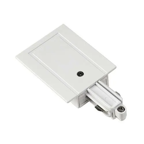 Kostenloser Rückversand SLV Einspeiser für 1-Phasen HV-Stromschiene, Einbauversion weiss, Erde rechts