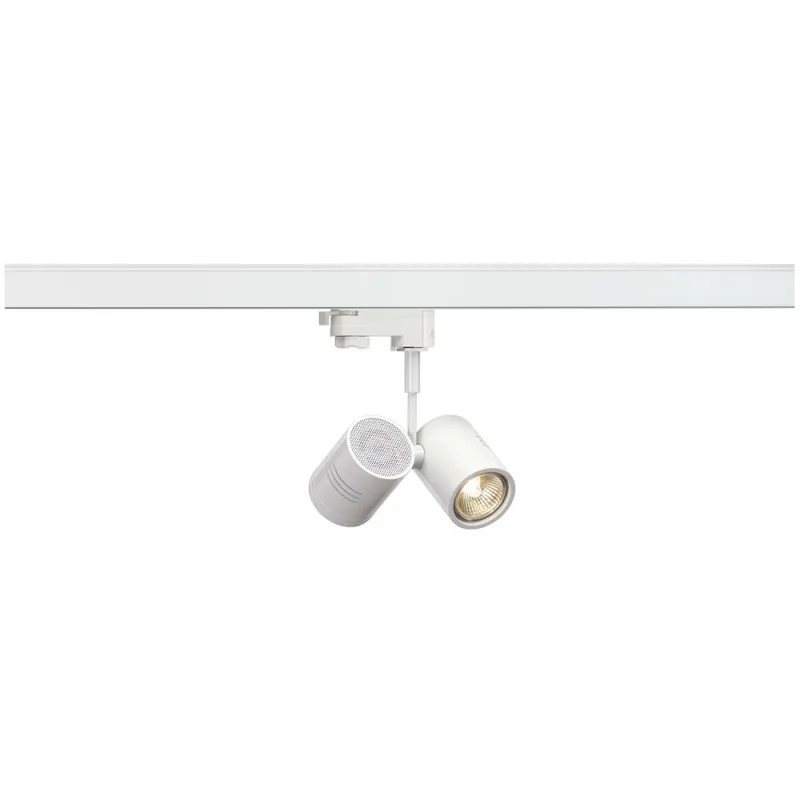 Jetzt Kaufen SLV 3-Phasen Schienen-Strahler BIMA II matt weiß zweiflammig 2x GU10 QPAR51 max. 50W inkl. 3P.-Adapter