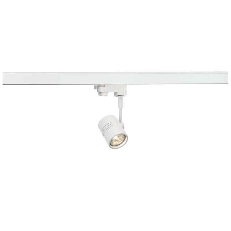SLV 3-Phasen Schienen-Strahler BIMA I mattweiss einflammig GU10 QPAR51 max. 50W inkl. 3P.-Adapter Neu Im Sortiment