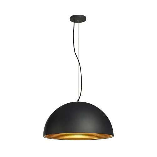 SLV FORCHINI M Pendelleuchte, PD-1, 50cm, rund, schwarz/ gold, E27, max. 40W Beliebt