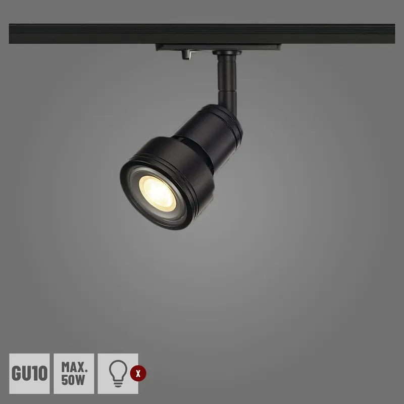 Billig SLV 1-Phasen Strahler PURI Track Spot in schwarz matt GU10 QPAR51 inkl. 1P-Adapter