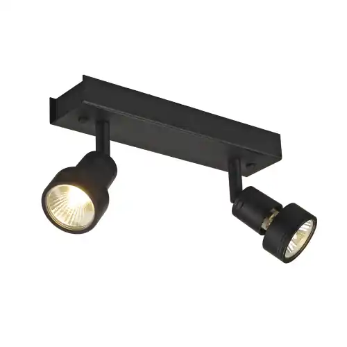 Rabatt SLV PURI 2 Deckenleuchte, mattschwarz, 2xGU10, max. 2x50W, mit Decoring