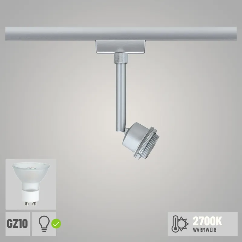 Paulmann URail DecoSystems Spot GZ10 max. 40W chrom matt (inkl. Leuchtmittel 1x 3,5W 2700K) Ausverkauf