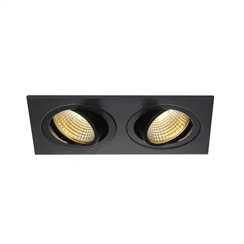 Geprüft SLV NEW TRIA 2 DL SQUARE Set, mattschwarz, 2x6W, 38°, 2700K, inkl. Treiber, Clipfed.