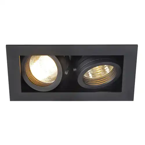 Kostenfreie Lieferung SLV KADUX 2 GU10 Downlight, eckig, mattschwarz, max. 2x50W
