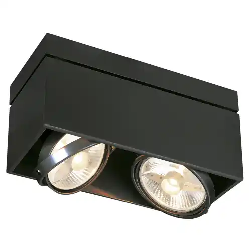 Preisreduziert SLV KARDAMOD SURFACE SQUARE ES111 DOUBLE Deckenleuchte, eckig, schwarz, 2xGU10, max. 2x75W