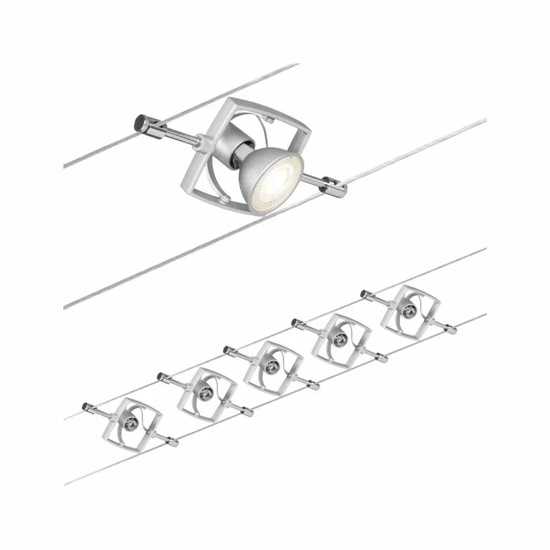 Paulmann Seilsystem Mac II Basisset GU5,3 max. 5x10W 230/12V Chrom matt Top-Seller
