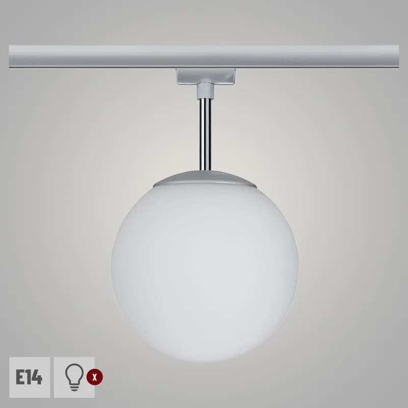 Highlight Paulmann URail Schienenspot Ceiling Globe mit Opalglas Schirm E14 max. 10W chrom matt 230V