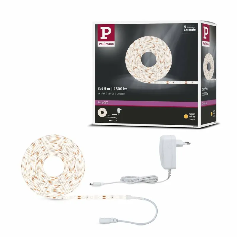 Heißes Angebot Paulmann SimpLED Strip Set 5m 17W Warmweiß