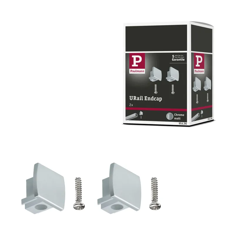 Schnäppchen Paulmann URail Endkappe 2er-Pack Chrom matt