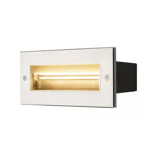 Geprüft SLV BRICK, Outdoor Wandeinbauleuchte, LED, 3000K, edelstahl, 230V, IP67, 850lm, 10W