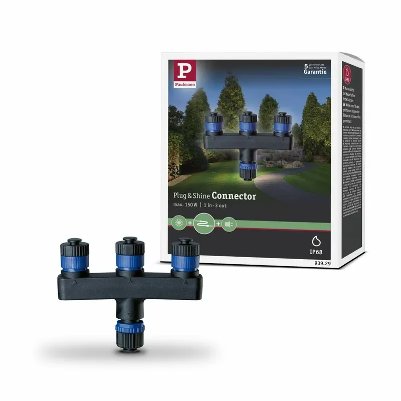 Paulmann Plug & Shine Verteiler 3 Ausgänge IP68 Schwarz Markenprodukt