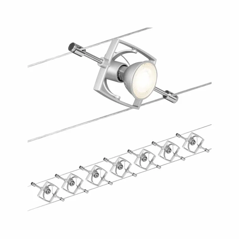 Paulmann Seilsystem Mac II Basisset GU5,3 max. 7x10W 230/12V Chrom matt Top-Seller