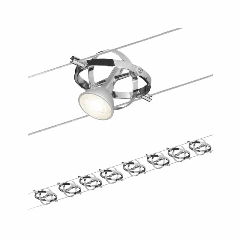 Highlight Paulmann Seilsystem Cardan Basisset GU5,3 max. 8x10W 230/12V Chrom matt/Chrom
