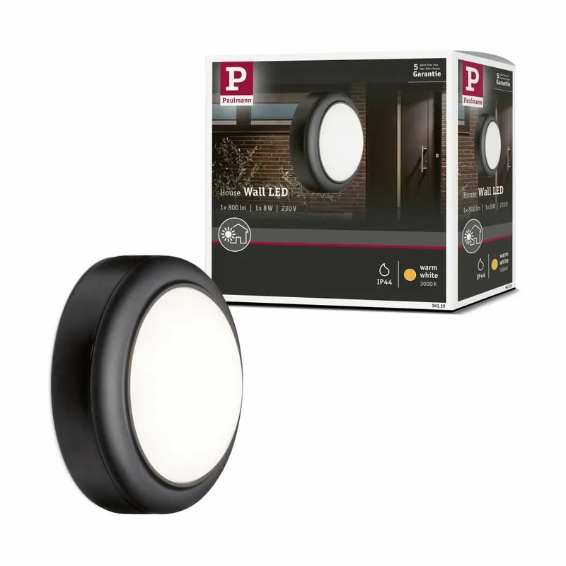 Billig Paulmann LED Außenwandleuchte IP44 140mm 3000K 8W 560lm 230V Grau Kunststoff