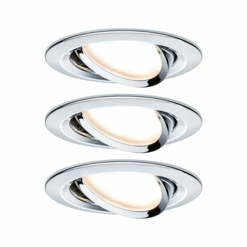 Paulmann LED Einbauleuchte Nova Coin Basisset 3er Set rund 6W IP23 Chrom schwenkbar 2700K 230V Garantierte Lieferung