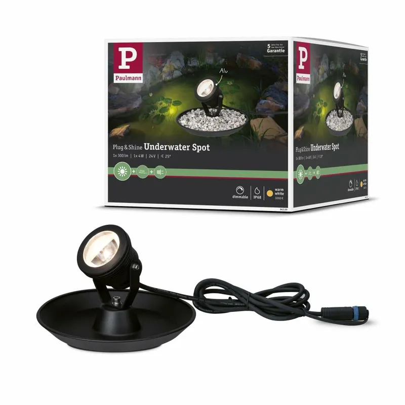 Paulmann Plug & Shine Underwater Spotlight IP68 3000K 4W Garantierte Lieferung