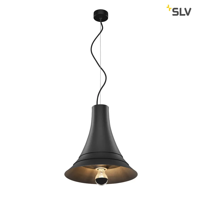 Top-Seller SLV BATO 35 PD, Indoor Pendelleuchte, schwarz, E27, max. 60W
