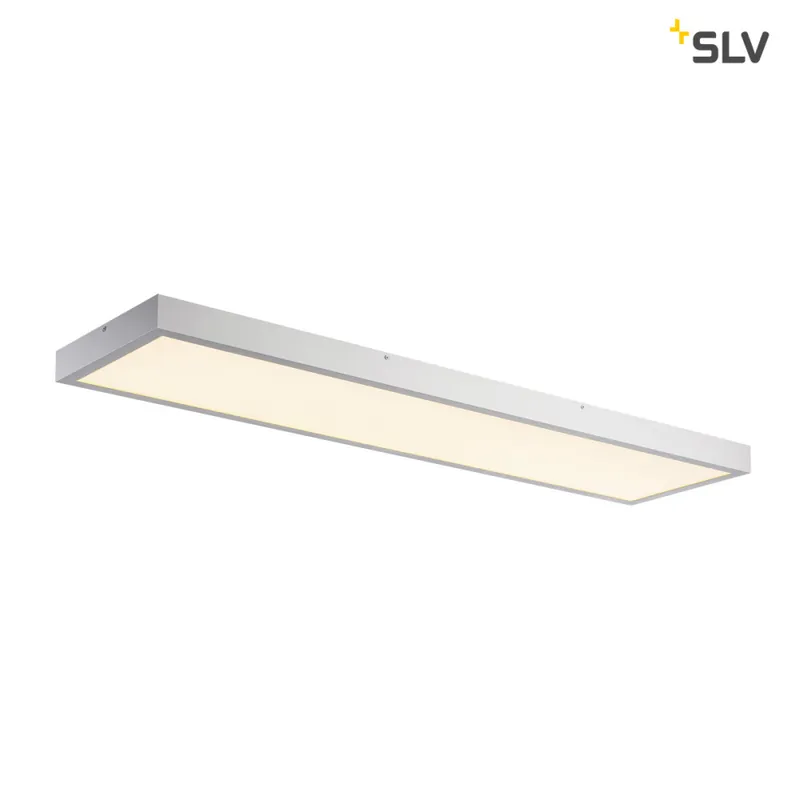 Bestpreis SLV PANEL 1200x300mm LED Indoor Deckenaufbauleuchte, 3000K, silbergrau