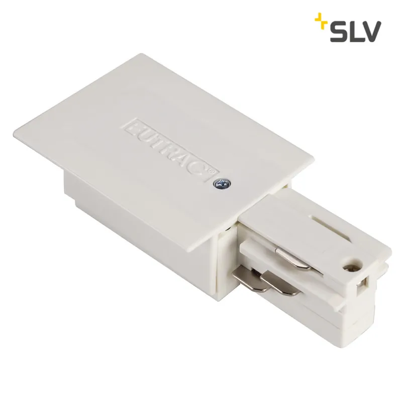 SLV EUTRAC Einspeiser für 3-Phasen Einbauschiene, verkehrsweiss, Erde rechts Jetzt Kaufen