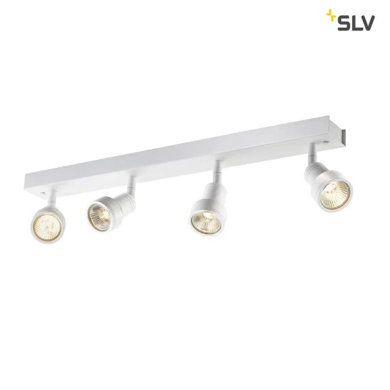 SLV PURI CW, Indoor Wand- und Deckenaufbauleuchte, quad, QPAR51, weiß, 4x50W Schneller Versand
