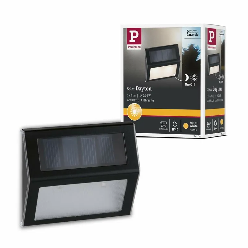 Top-Seller Paulmann Solar LED Outdoor Leuchte Dayton mit Dämmerungssensor IP44 anthrazit