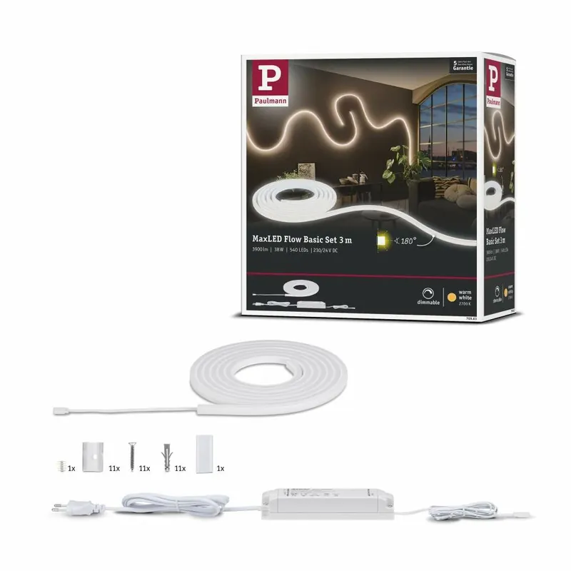 Paulmann MaxLED Flow Basisset 3m Warmweiß 37 Watt Neu Im Sortiment