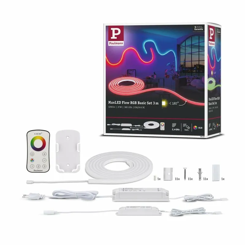 Bestpreis Paulmann MaxLED Flow Basisset 3m RGB 27 Watt