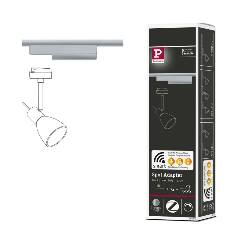 Paulmann URail ZigBee Spot-Adapter Schienenadapter Chrom matt max. 50W Bestpreis