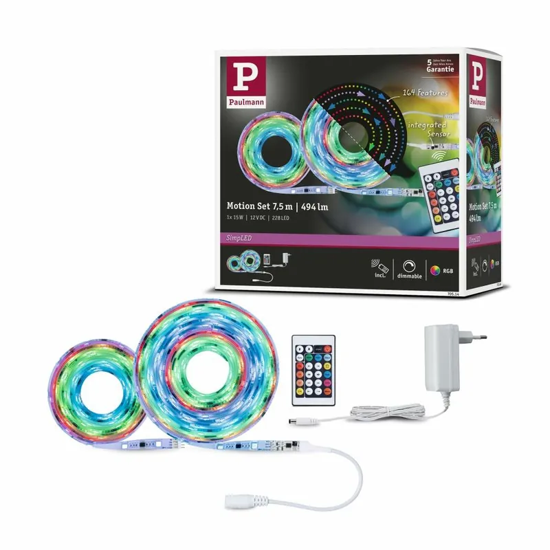 Neu Im Sortiment Paulmann SimpLED Motion Set 7,5m 15W RGB beschichtet