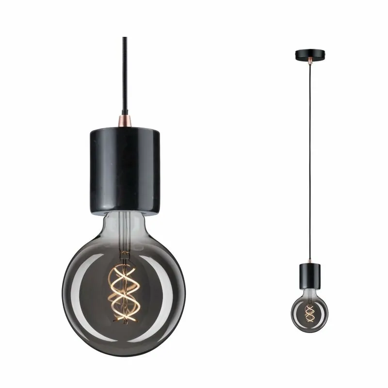 Kostenloser Versand Paulmann Pendelleuchte Neordic Nordin E27 max. 60W Schwarz/Marmor/Kupfer matt dimmbar Marmor