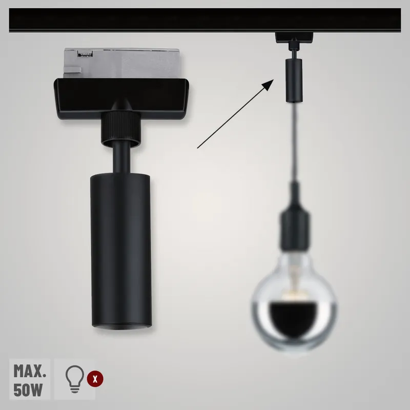 Paulmann URail Pendeladapter Universal Schwarz matt max. 50W Schneller Versand