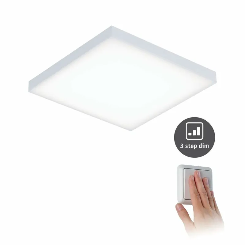 Super-Preis Paulmann LED Panel Velora eckig 225x225mm 12W 1200lm 3000K Weiß matt 3-Step-Dim