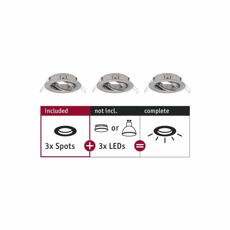 Gratis Versand Paulmann Einbauleuchte Choose Spot schwenkbar max. 10W Eisen gebürstet 230V