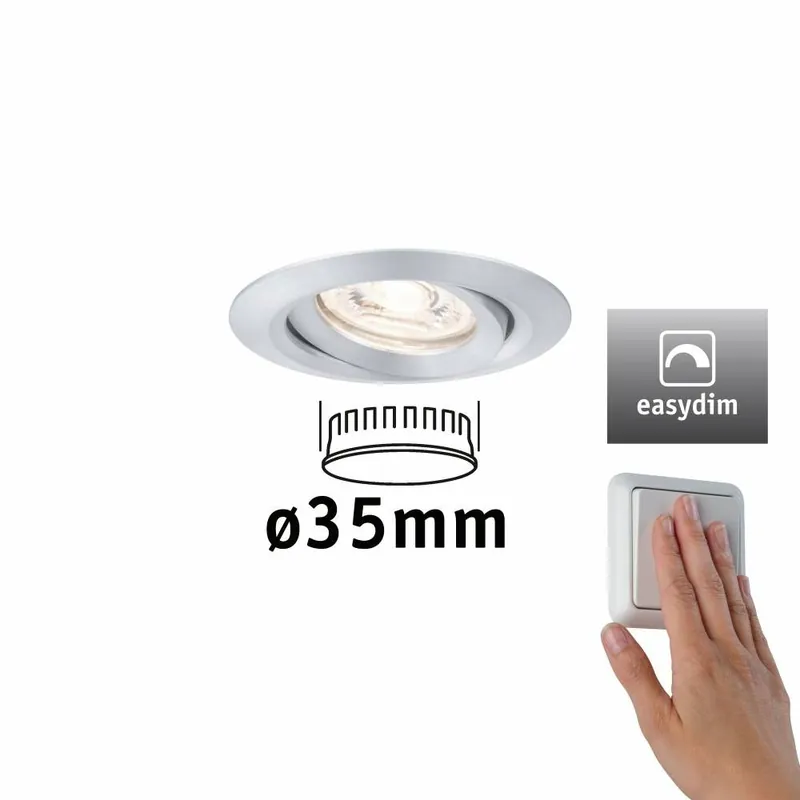 Sonderaktion Paulmann LED Einbauleuchte Nova mini Plus Coin 1er-Set schwenkbar EasyDim 4,2W 2700K Alu dimmbar 230V