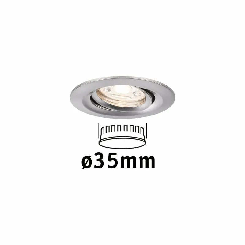 Paulmann LED Einbauleuchte Nova mini Coin 1er-Set schwenkbar 4W 2700K Eisen gebürstet 230V Abverkauf