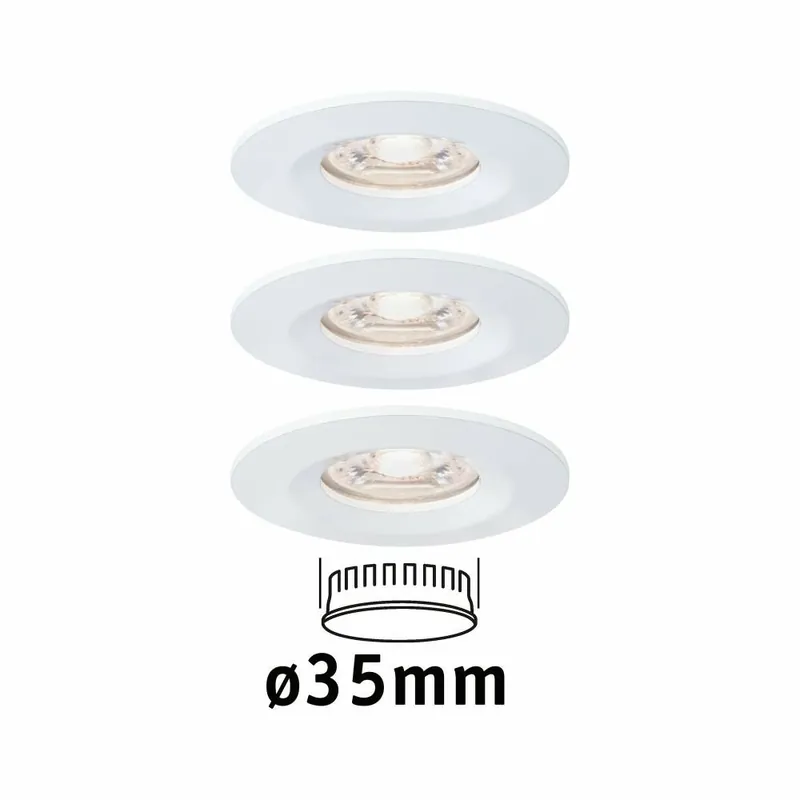 Kostenloser Versand Paulmann LED Einbauleuchte Nova mini Coin 3er-Set starr IP44 4W 2700K Weiß matt 230V