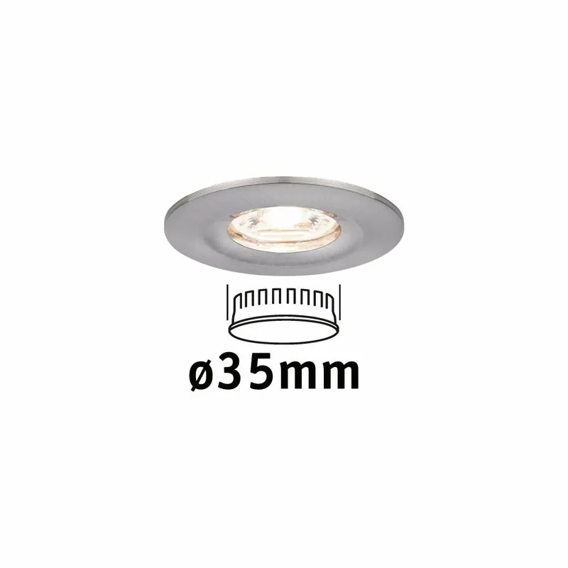 Paulmann LED Einbauleuchte Nova mini Coin 1er-Set starr IP44 4W 2700K Eisen gebürstet 230V Preisknaller