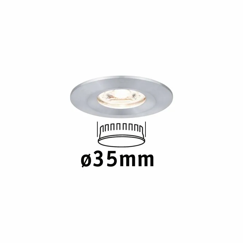 Paulmann LED Einbauleuchte Nova mini Coin 1er-Set starr IP44 4W 2700K Alu gedreht 230V Geprüft