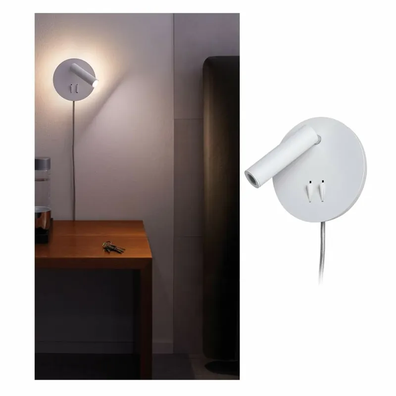 Online Kaufen Paulmann LED Wand-Leselampe Tabari Weiß/Chrom 3000K mit flexiblem Leuchtenkopf / Backlight