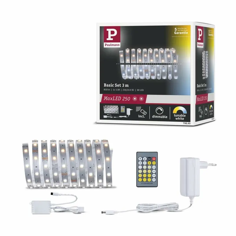 Rabatt Paulmann MaxLED 250 Basisset unbeschichtet 3m TunableWhite