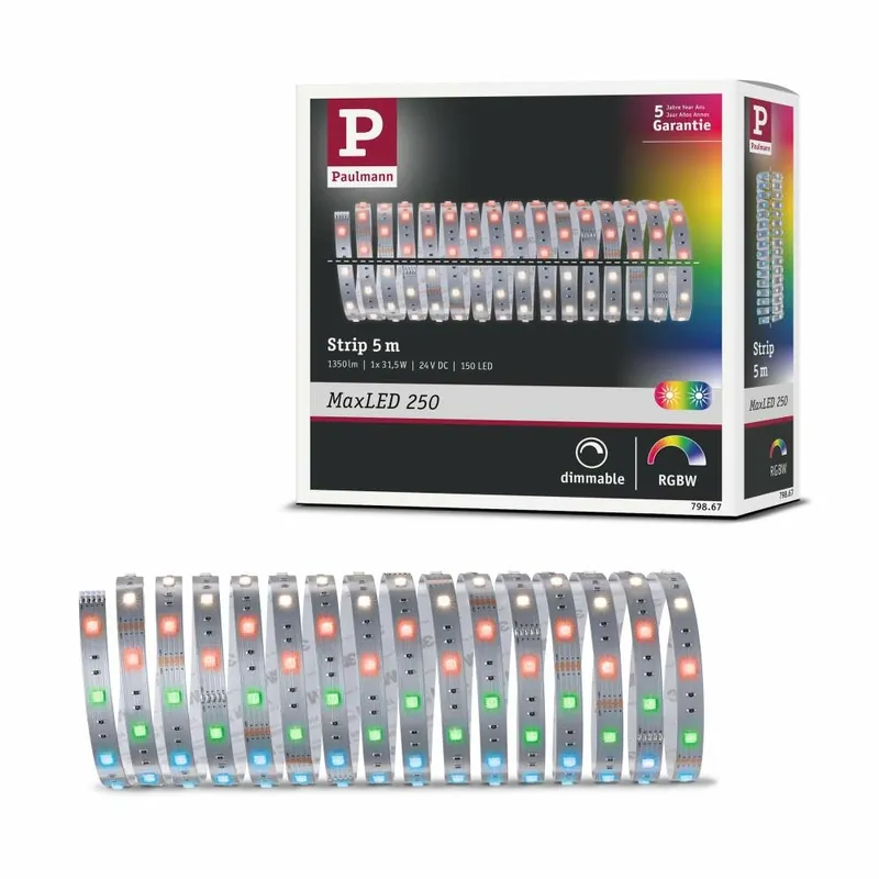 Kostenfreie Lieferung Paulmann MaxLED 250 Strip unbeschichtet 5m RGBW