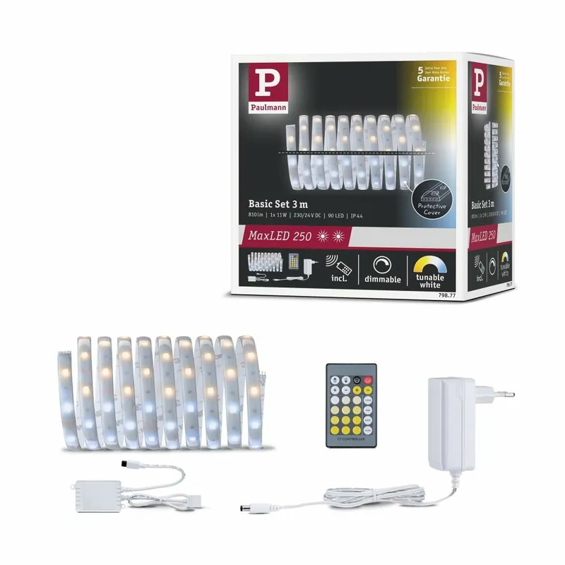 Begrenztes Angebot Paulmann MaxLED 250 Basisset beschichtet 3m IP44 TunableWhite Protect Cover