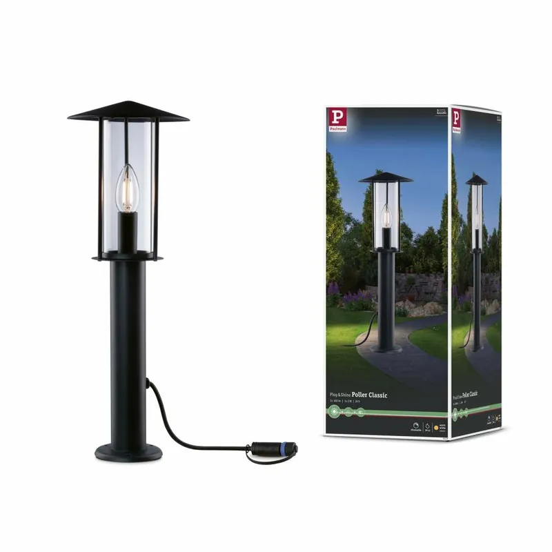 Paulmann Plug & Shine LED Pollerleuchte Classic 50cm IP44 Anthrazit Einzelleuchte Rabatt