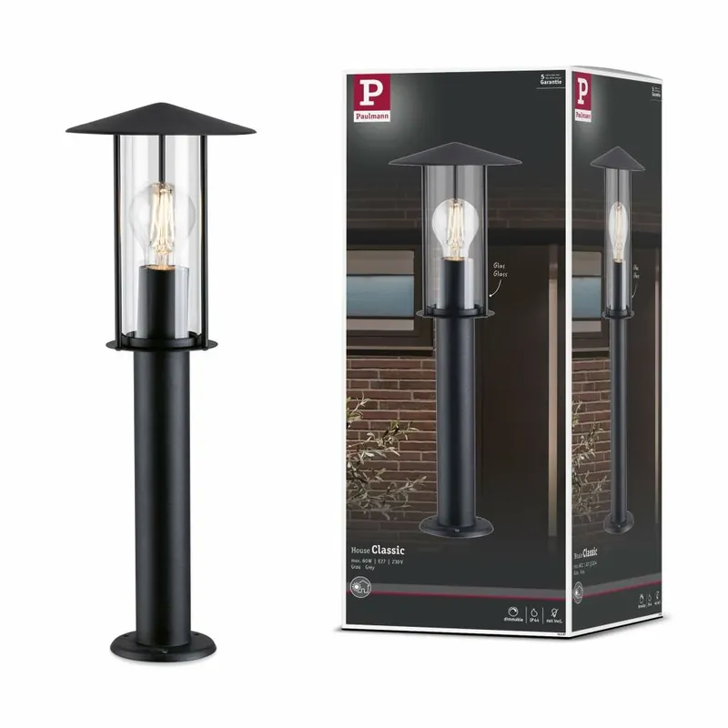 Paulmann Outdoor Pollerleuchte Classic Dunkelgrau IP44 E27 ohne Leuchtmittel Jetzt Bestellen