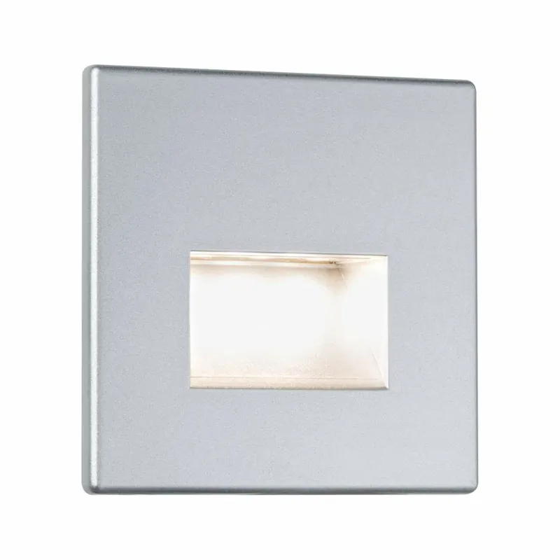 Paulmann LED Wandeinbauleuchte Edge Quadro Chrom matt eckig 80x5mm 1,2W 50lm 2700K 230V Echt